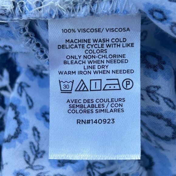 LOFT Women's M Blue Floral Flutter Swing Dress Knee Length Casual - Picture 3 of 6